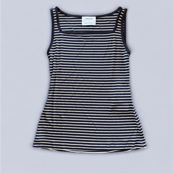 ADEAM X Carolyn Murphy Yama Tank Navy and White Striped. - Picture 1 of 10